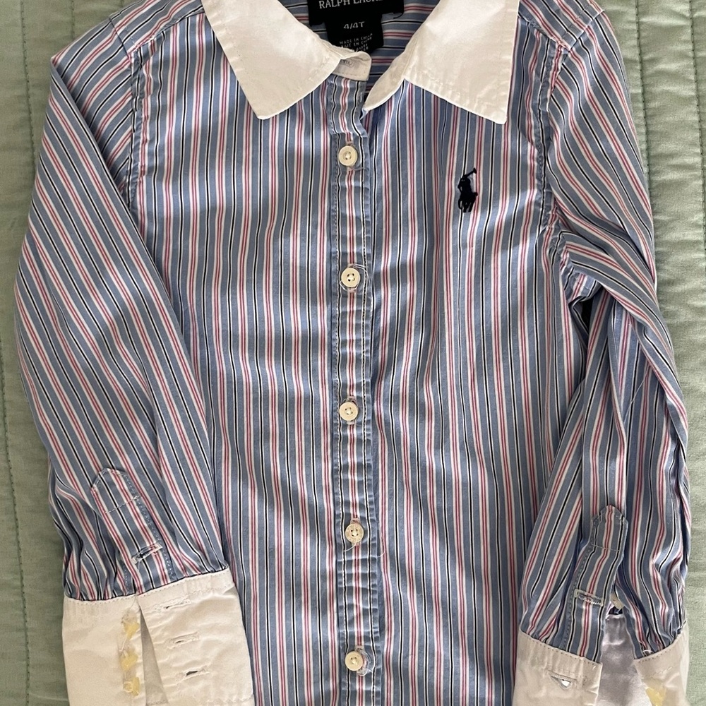 Ralph Lauren Blue and Pink Striped Shirt